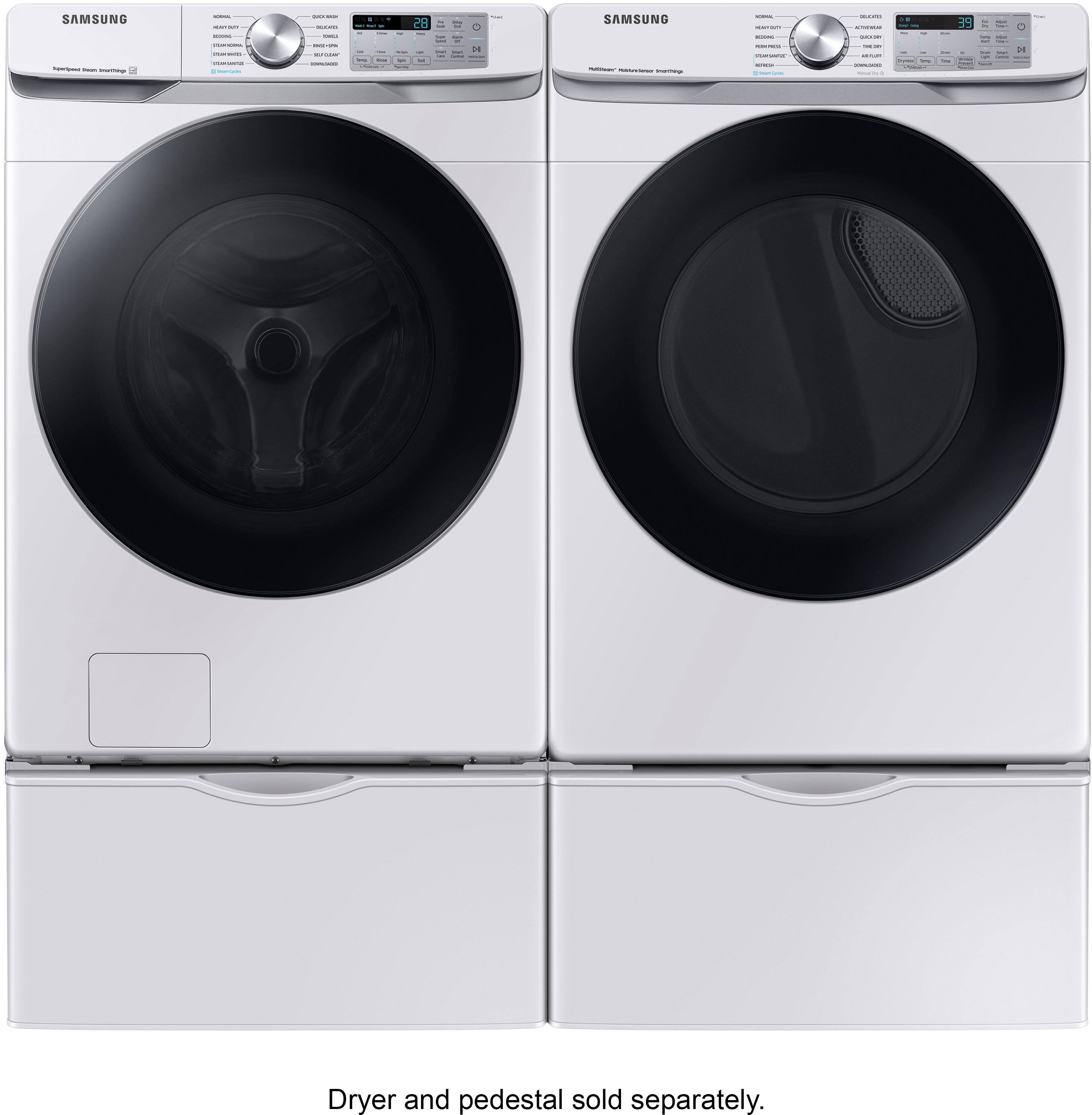 Alt View 16. Samsung - 4.5 Cu. Ft. High-Efficiency Stackable Smart Front Load Washer with Steam and Super Speed Wash - White.