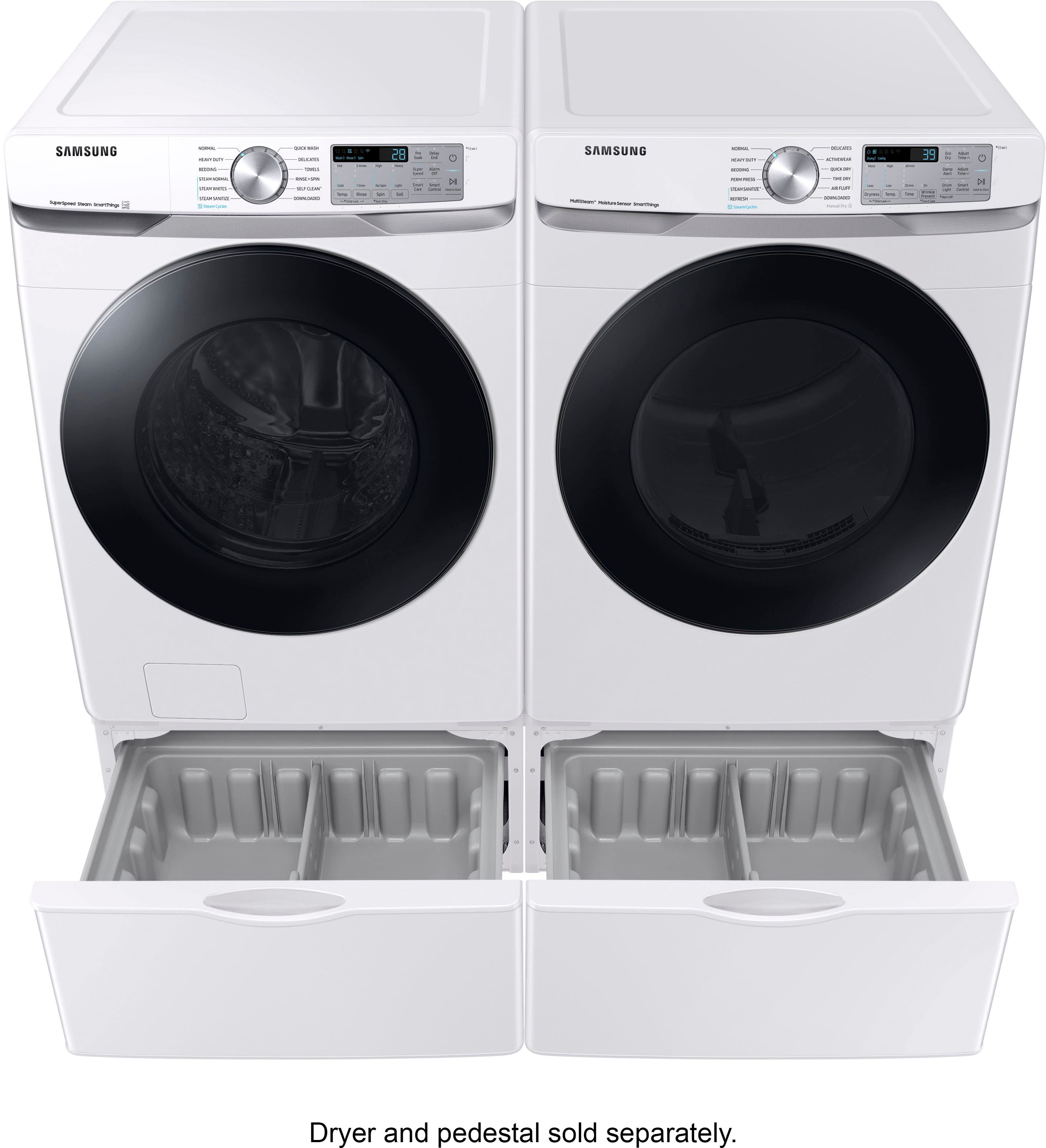 Alt View 17. Samsung - 4.5 Cu. Ft. High-Efficiency Stackable Smart Front Load Washer with Steam and Super Speed Wash - White.
