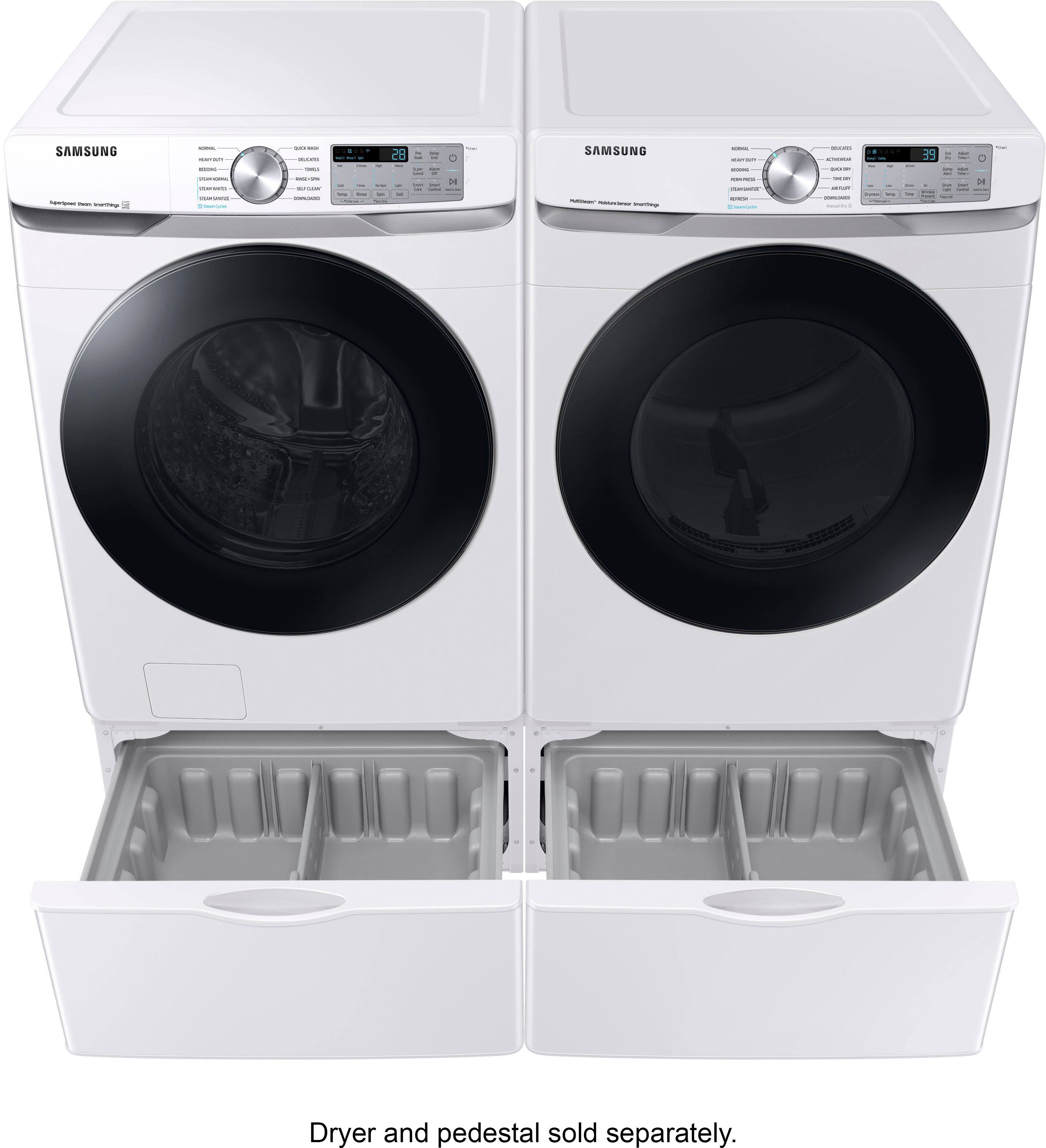 Alt View 17. Samsung - 4.5 Cu. Ft. High-Efficiency Stackable Smart Front Load Washer with Steam and Super Speed Wash - White.