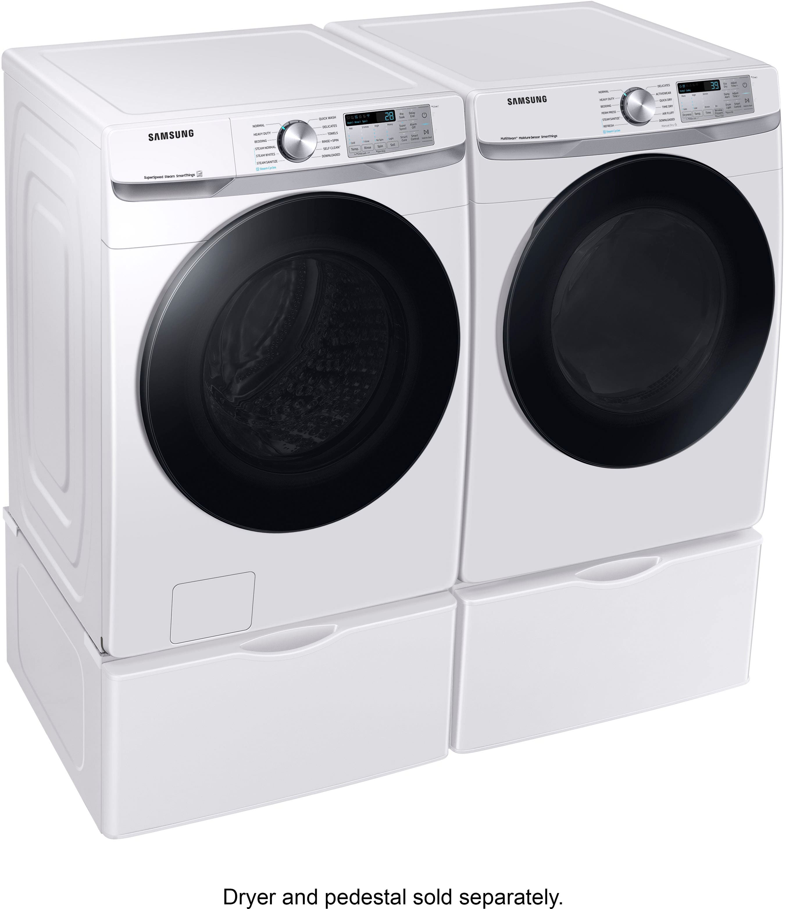 Alt View 22. Samsung - 4.5 Cu. Ft. High-Efficiency Stackable Smart Front Load Washer with Steam and Super Speed Wash - White.
