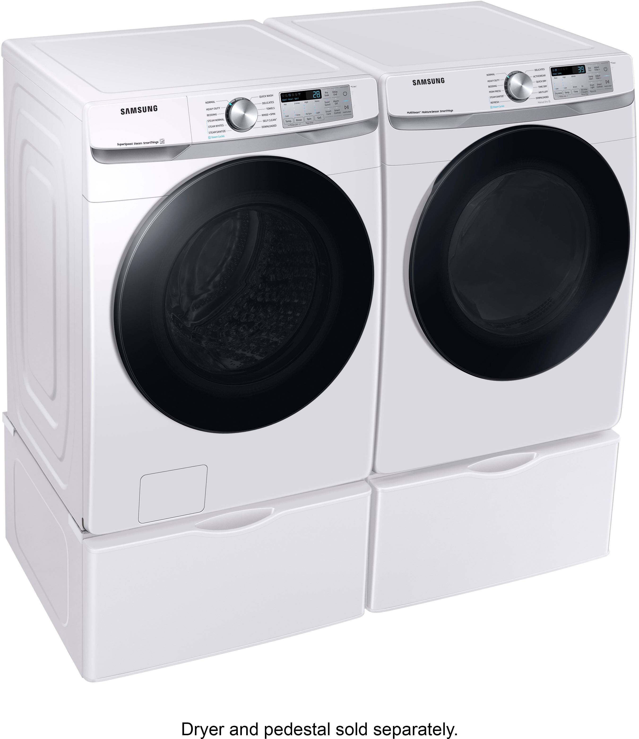 Alt View 22. Samsung - 4.5 Cu. Ft. High-Efficiency Stackable Smart Front Load Washer with Steam and Super Speed Wash - White.