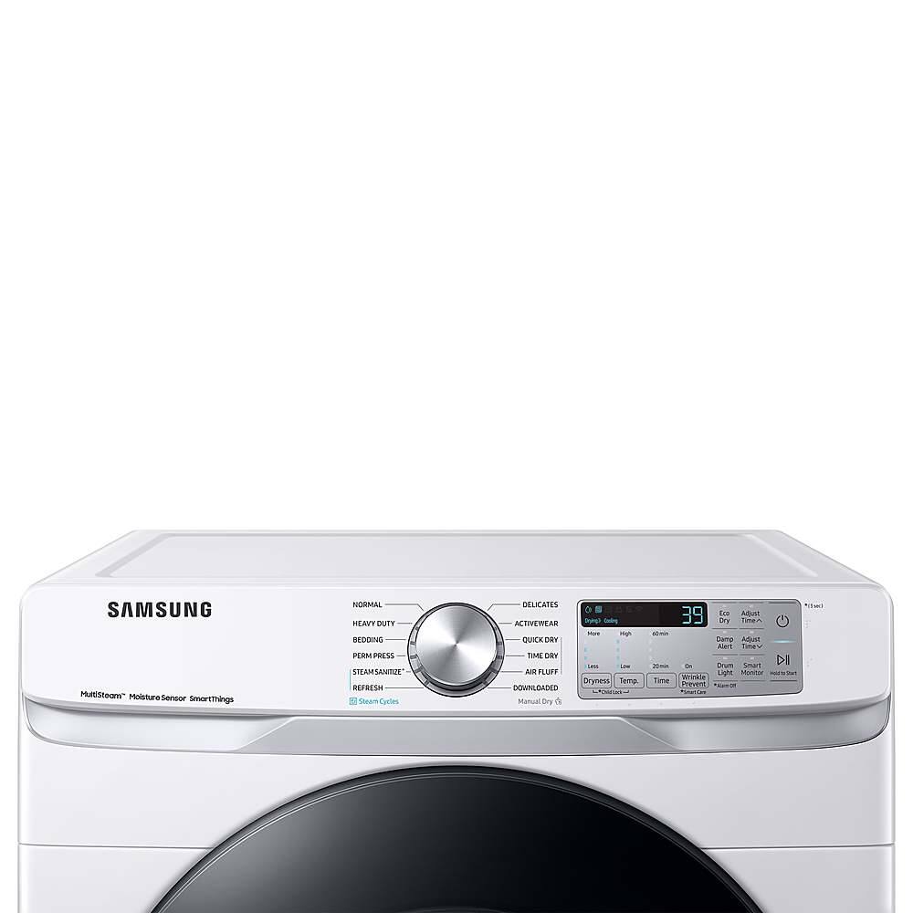 Alt View 11. Samsung - 7.5 Cu. Ft. Stackable Smart Gas Dryer with Steam Sanitize+ - White.