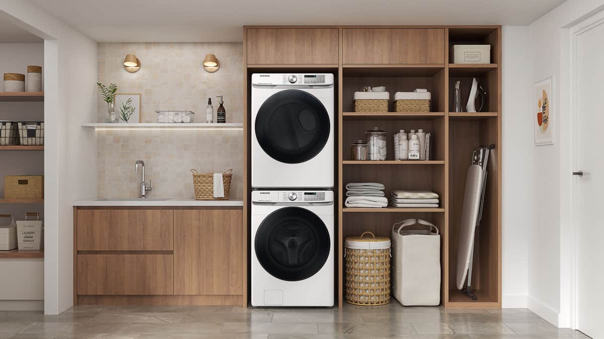 Alt View 25. Samsung - 7.5 Cu. Ft. Stackable Smart Gas Dryer with Steam Sanitize+ - White.