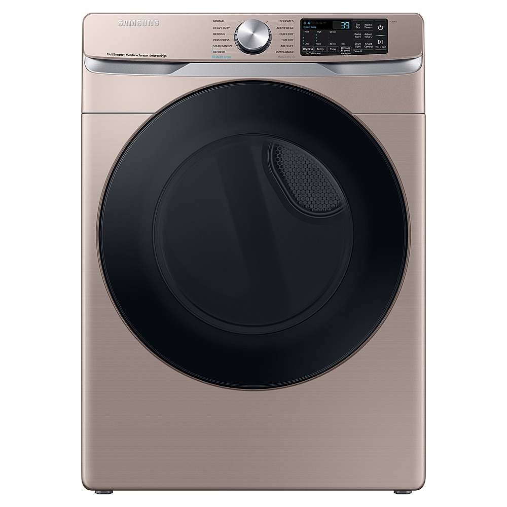 Zoom in on Front Zoom. Samsung - 7.5 cu. ft. Smart Gas Dryer with Steam Sanitize+ - Champagne.