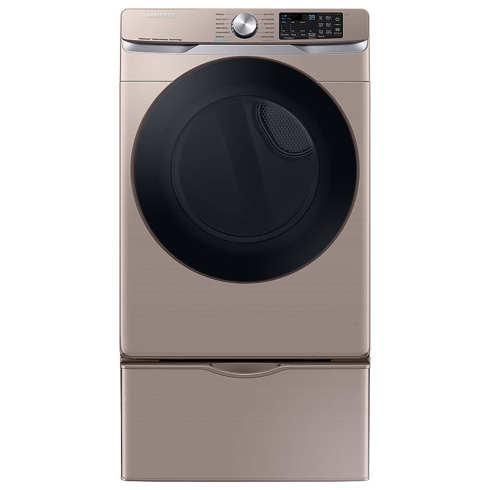 Alt View 12. Samsung - 7.5 Cu. Ft. Stackable Smart Gas Dryer with Steam Sanitize+ - Champagne.