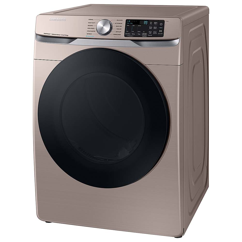 Alt View 18. Samsung - 7.5 Cu. Ft. Stackable Smart Gas Dryer with Steam Sanitize+ - Champagne.