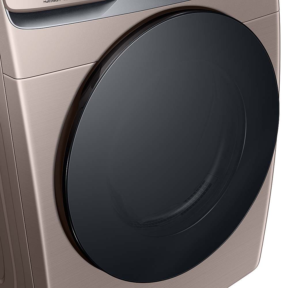 Alt View 21. Samsung - 7.5 Cu. Ft. Stackable Smart Gas Dryer with Steam Sanitize+ - Champagne.
