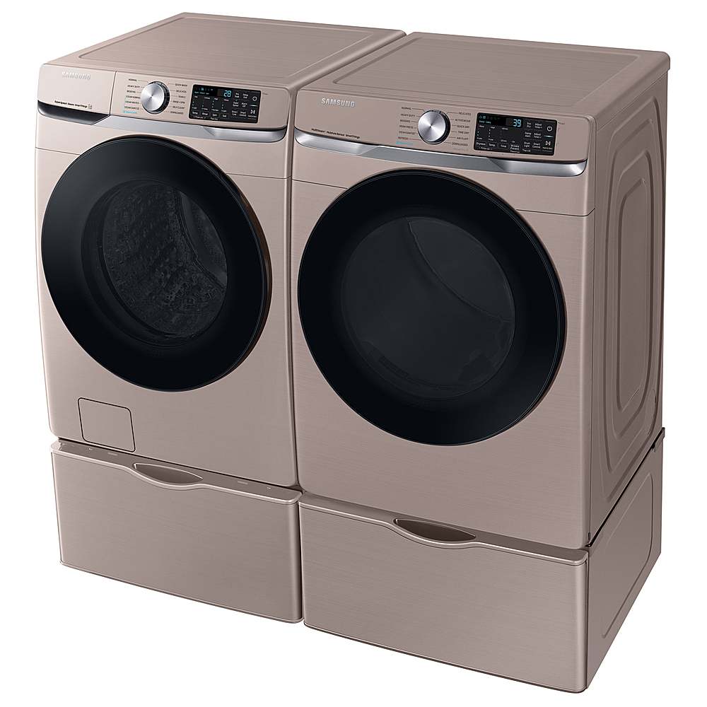 Alt View 22. Samsung - 7.5 Cu. Ft. Stackable Smart Gas Dryer with Steam Sanitize+ - Champagne.