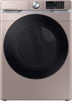Samsung - 7.5 Cu. Ft. Stackable Smart Electric Dryer with Steam Sanitize+ - Champagne - Front_Zoom
