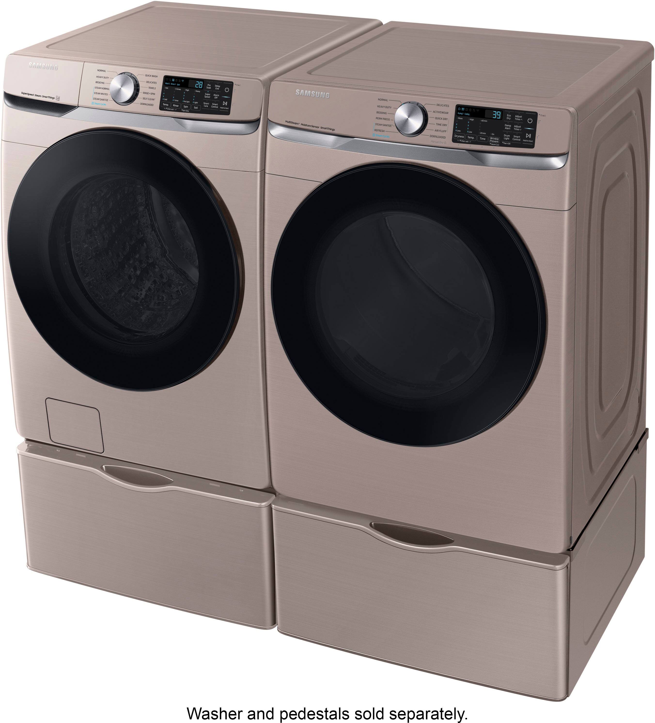 Alt View 21. Samsung - 7.5 Cu. Ft. Stackable Smart Electric Dryer with Steam Sanitize+ - Champagne.