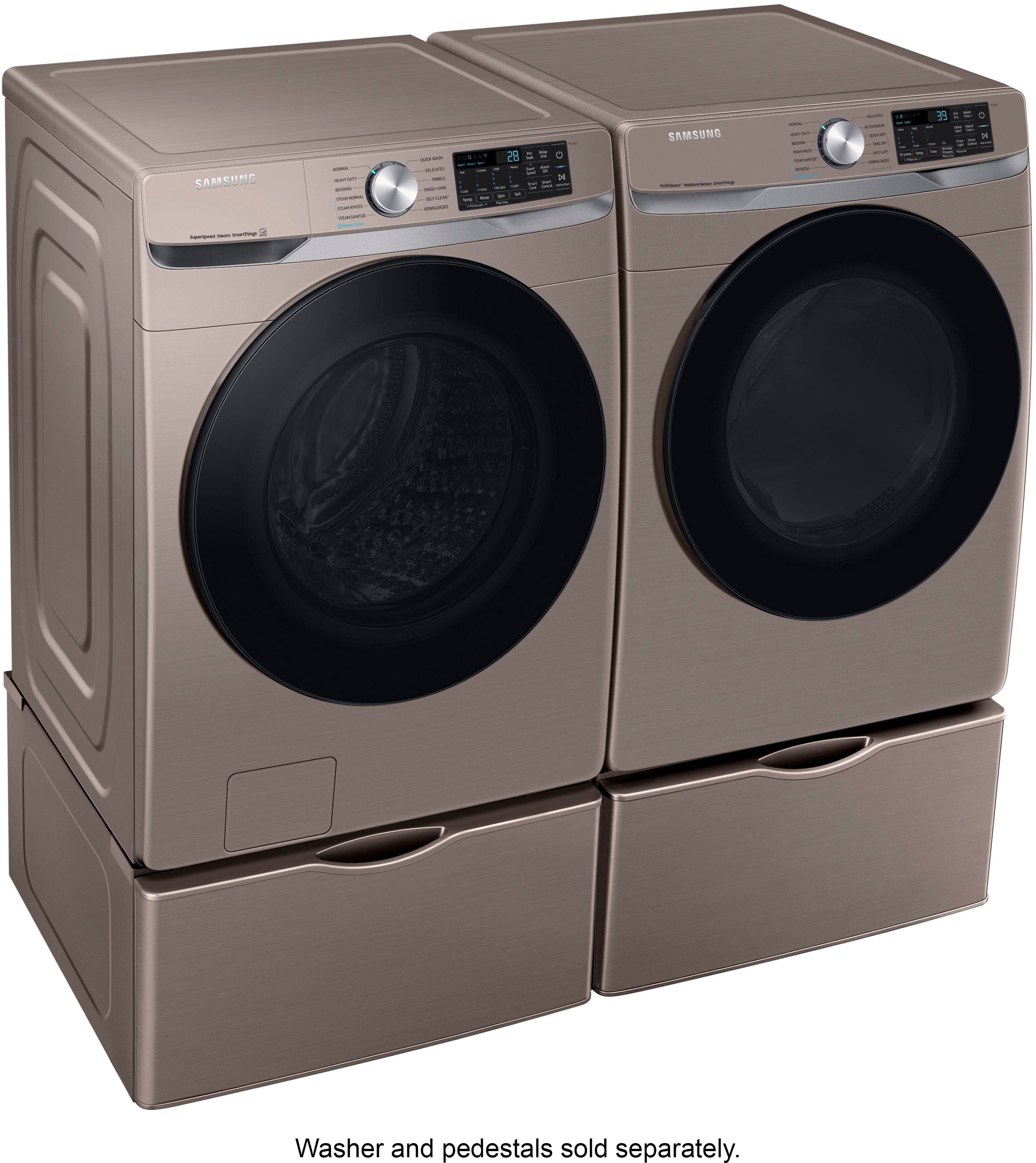 Alt View 22. Samsung - 7.5 Cu. Ft. Stackable Smart Electric Dryer with Steam Sanitize+ - Champagne.