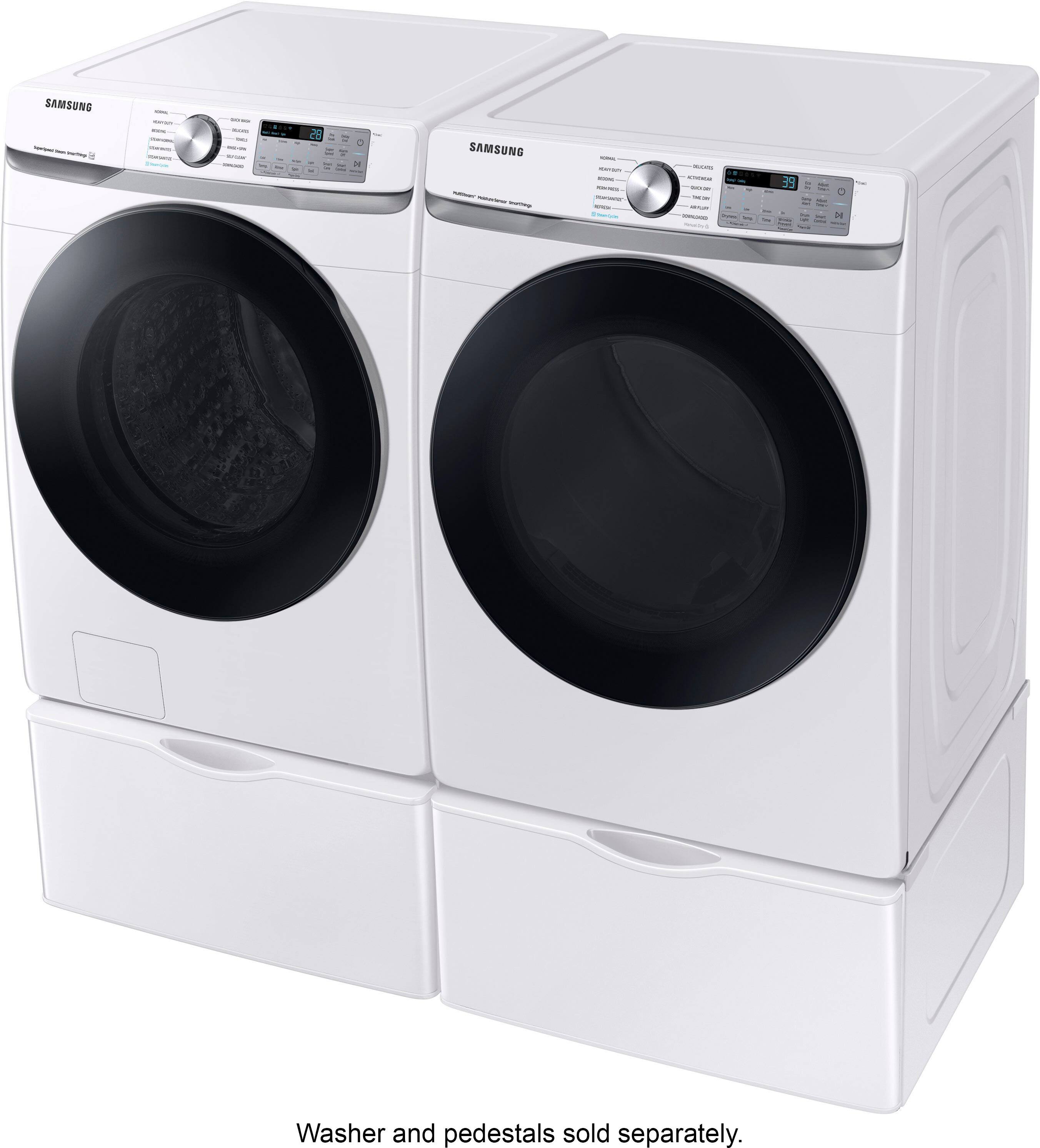 Alt View 21. Samsung - 7.5 Cu. Ft. Stackable Smart Electric Dryer with Steam Sanitize+ - White.