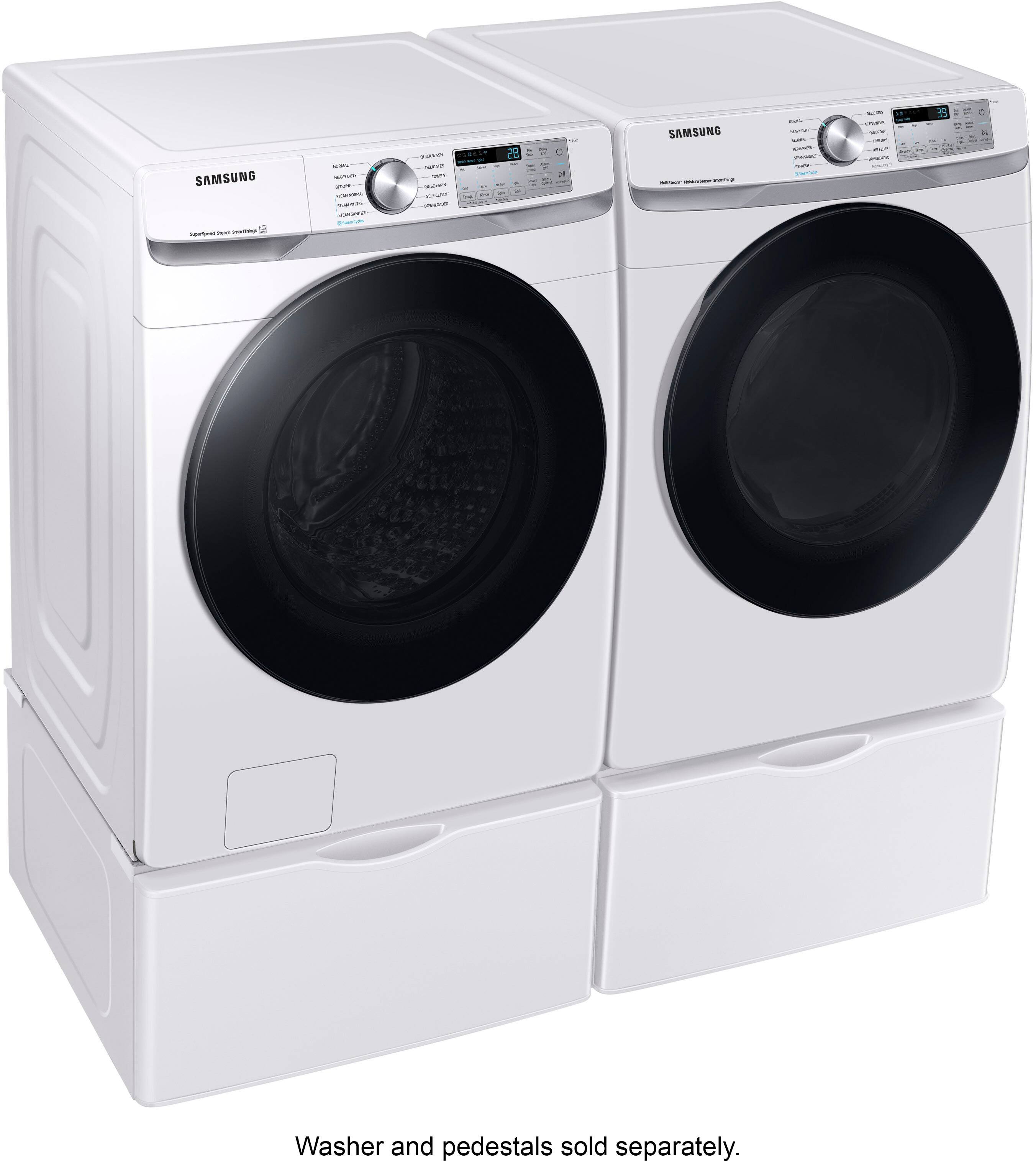 Alt View 22. Samsung - 7.5 Cu. Ft. Stackable Smart Electric Dryer with Steam Sanitize+ - White.
