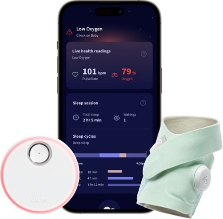 Owlet - Dream Sock FDA-Cleared Smart Baby Monitor with Live Health Readings and Notifications - Mint_0