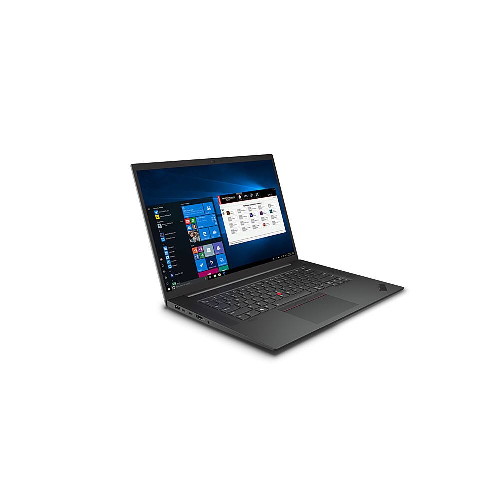 Angle View: Lenovo - 16" Mobile Workstation P1 Gen 4 Laptop - Intel Core i7 - 16GB Memory - NVIDIA T1200 4GB GDDR6 - 512GB SSD - Black