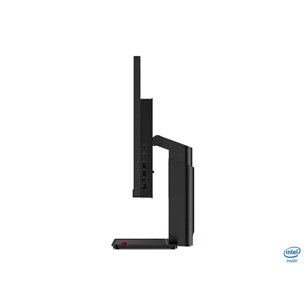 Left View: Lenovo - ThinkCentre M90a 23.8" All-In-One PC - Intel Core i5-10500 - 8GB Memory - Integrated Intel UHD Graphics 630 - 256GB SSD - Black