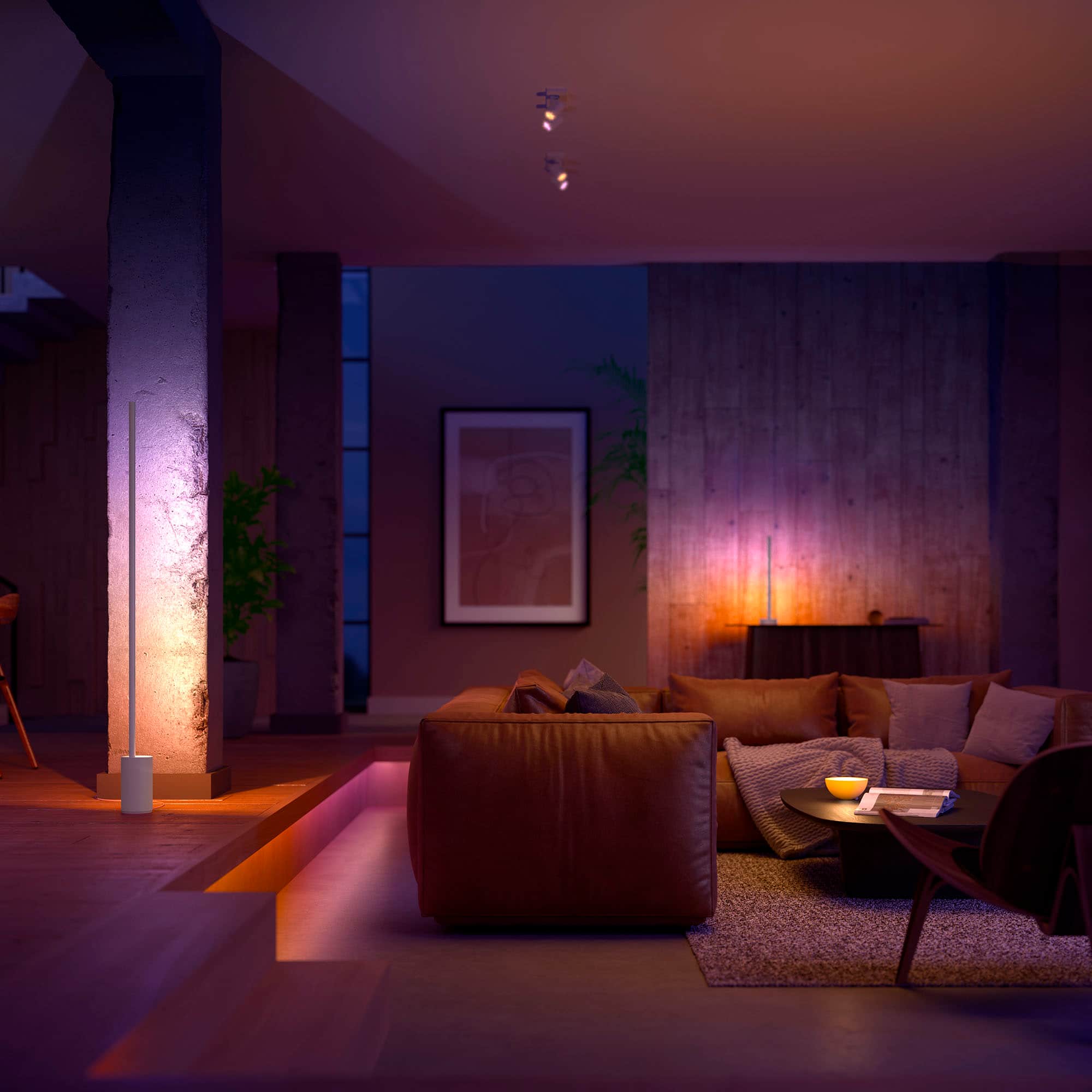 Alt View 13. Philips - Hue Gradient Signe Bluetooth Floor Lamp - White.
