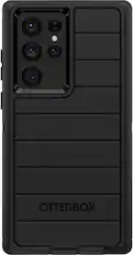 Front. OtterBox - Defender Series Pro Hard Shell for Samsung Galaxy S22 Ultra - Black.