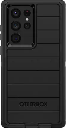 Front. OtterBox - Defender Series Pro Hard Shell for Samsung Galaxy S22 Ultra - Black.
