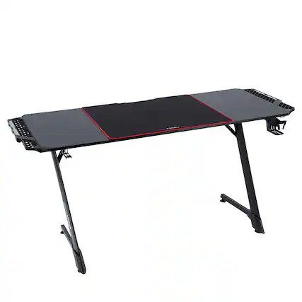 Front. Highmore - Aggro 55" LED Gaming Desk - Black.