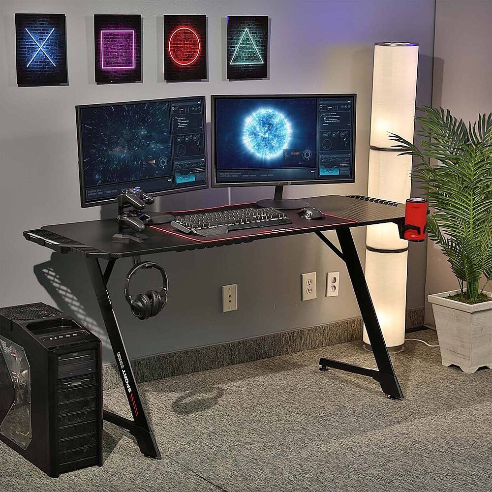 Alt View 12. Highmore - Aggro 55" LED Gaming Desk - Black.