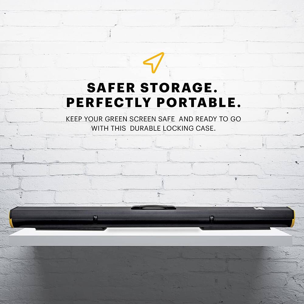 Safer Storage. Perfectly Portable. Keep your green screen safe and ready to go with this durable locking case.