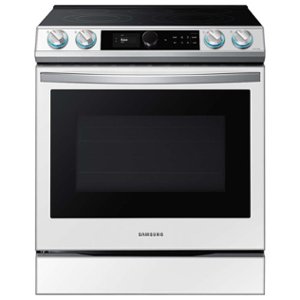 Samsung - BESPOKE 6.3 cu. ft. Smart Bespoke Slide-in Electric Range with Smart Dial, Air Fry & Wi-Fi - White Glass