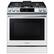 Front. Samsung - BESPOKE 6.0 cu. ft. Smart Slide-in Gas Range with Smart Dial, Air Fry & Wi-Fi - White Glass.