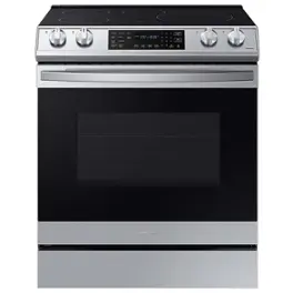 Samsung - 6.3 cu. ft. Smart Instant Heat Slide-in Induction Range with Air Fry & Convection+ - Stainless Steel