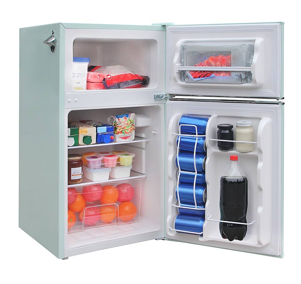 Left. Frigidaire - Retro 3.2 Cu. Ft. Mini Fridge with Top Freezer - Mint.