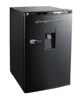 Frigidaire - Retro Compact Mini Fridge, Chrome Handles, 4.5 Cu Ft, Built-in Water Dispenser - Black