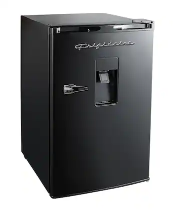 Front. Frigidaire - Retro Compact Mini Fridge, Chrome Handles, 4.5 Cu Ft, Built-in Water Dispenser - Black.