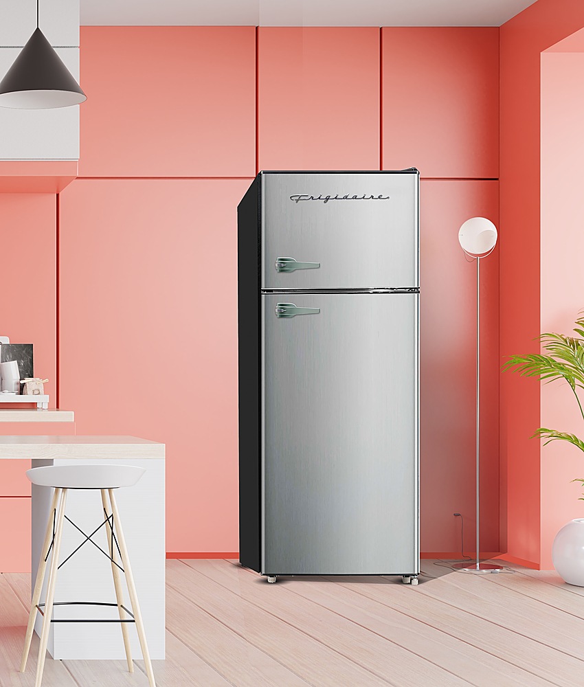 Frigidaire EFR751, 2 Door Apartment Size Refrigerator with Freezer, 7.5 cu  ft, Platinum Series, Stainless Steel