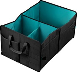 Insignia™ - Collapsible Multi-Compartment Car Organizer - Black - Front_Zoom