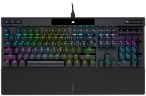 CORSAIR - K70 RGB PRO Full-size Wired Mechanical Cherry MX Speed Linear Switch Gaming Keyboard with PBT Double-Shot Keycaps - Black - Front_Zoom