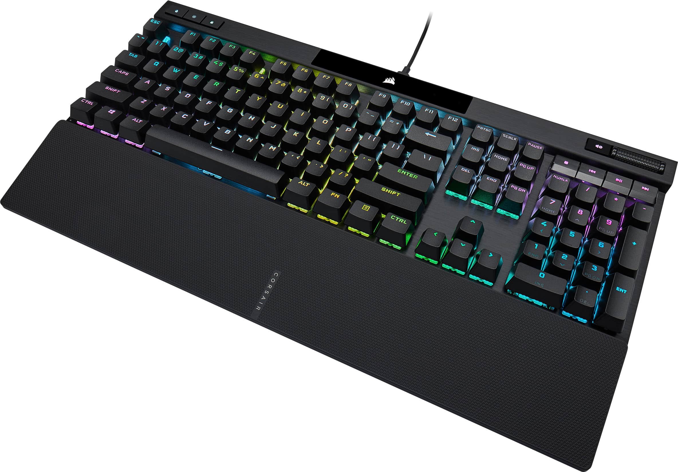 Alt View 12. CORSAIR - K70 RGB PRO Full-size Wired Mechanical Cherry MX Speed Linear Switch Gaming Keyboard with PBT Double-Shot Keycaps - Black.