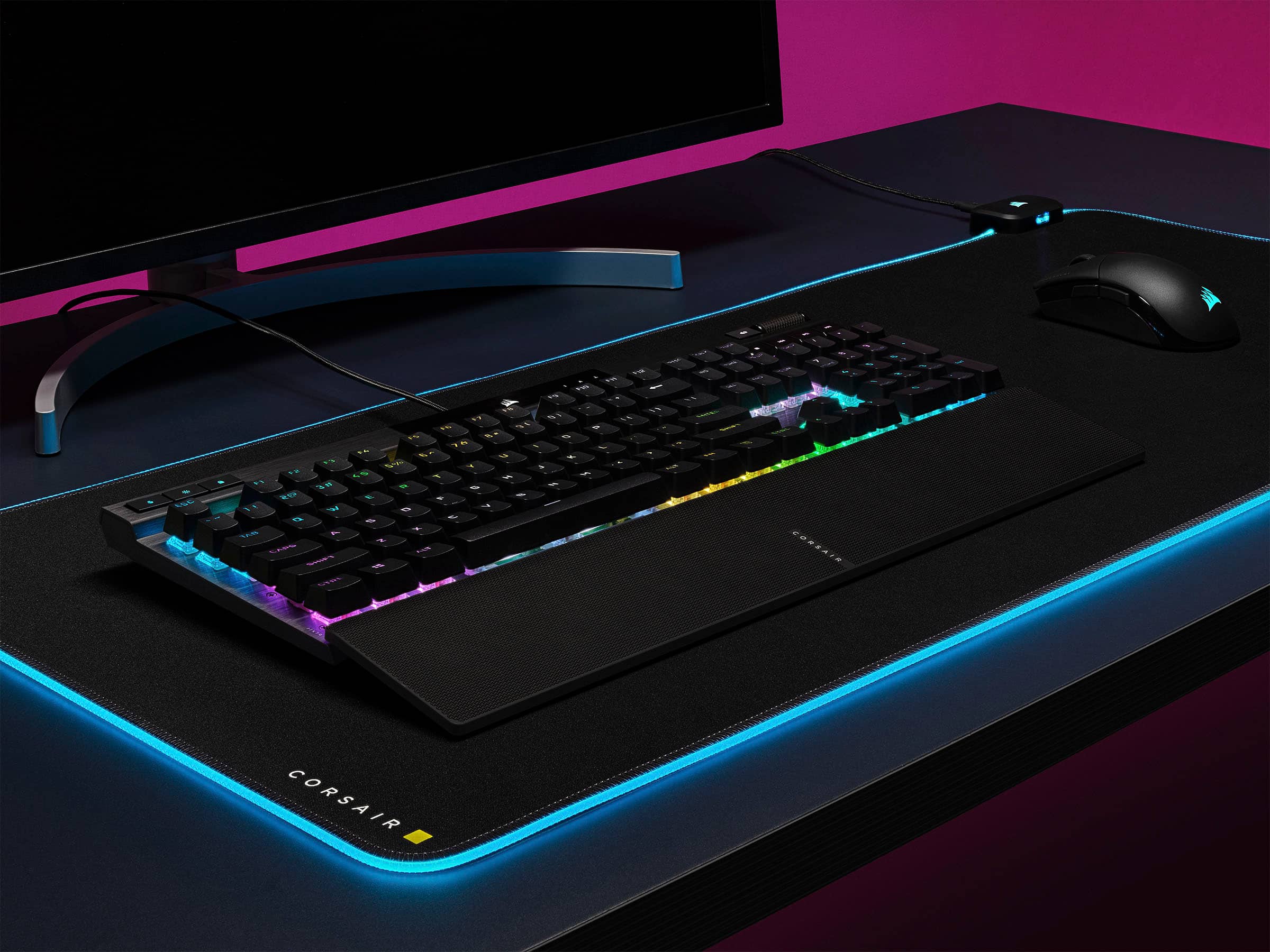 Alt View 19. CORSAIR - K70 RGB PRO Full-size Wired Mechanical Cherry MX Speed Linear Switch Gaming Keyboard with PBT Double-Shot Keycaps - Black.