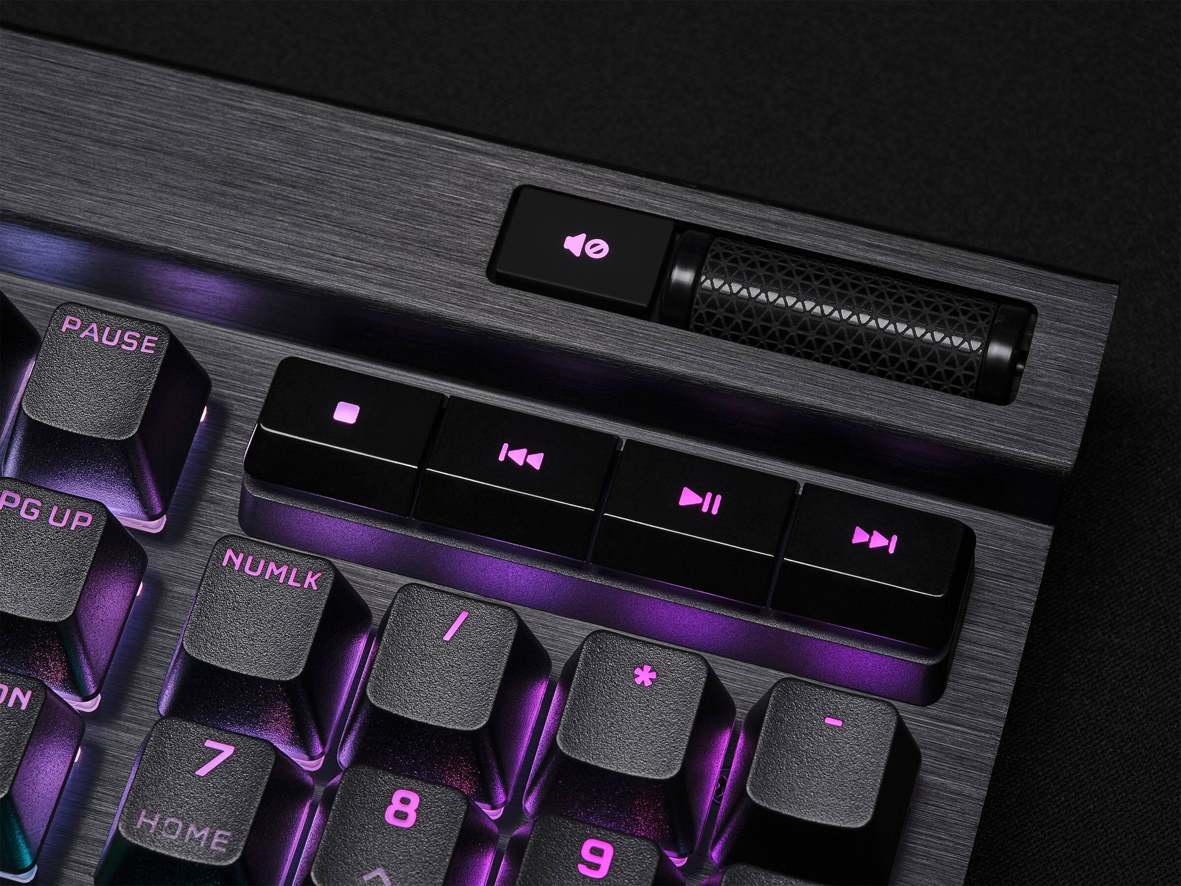 Alt View 21. CORSAIR - K70 RGB PRO Full-size Wired Mechanical Cherry MX Speed Linear Switch Gaming Keyboard with PBT Double-Shot Keycaps - Black.
