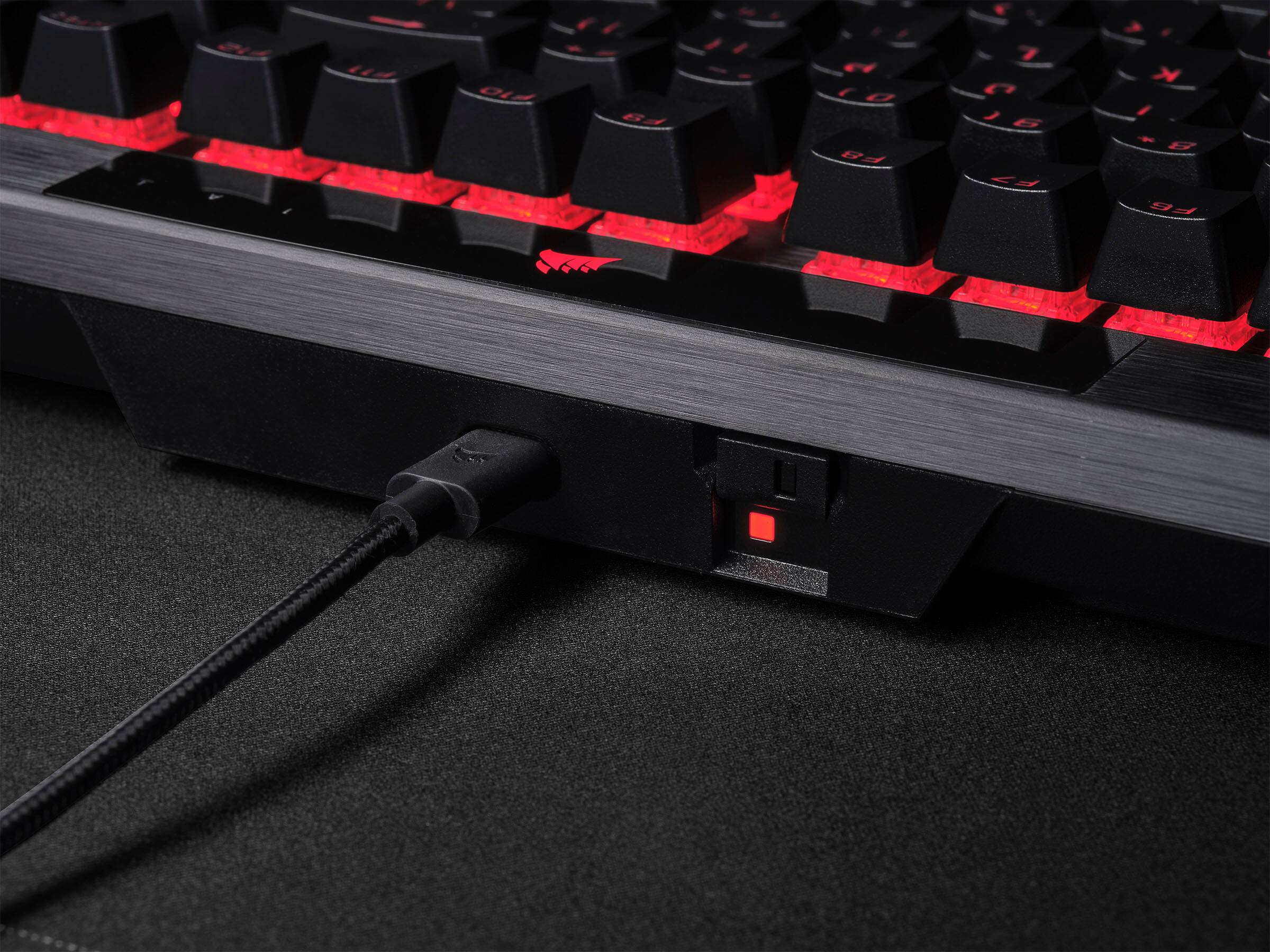 Alt View 23. CORSAIR - K70 RGB PRO Full-size Wired Mechanical Cherry MX Speed Linear Switch Gaming Keyboard with PBT Double-Shot Keycaps - Black.