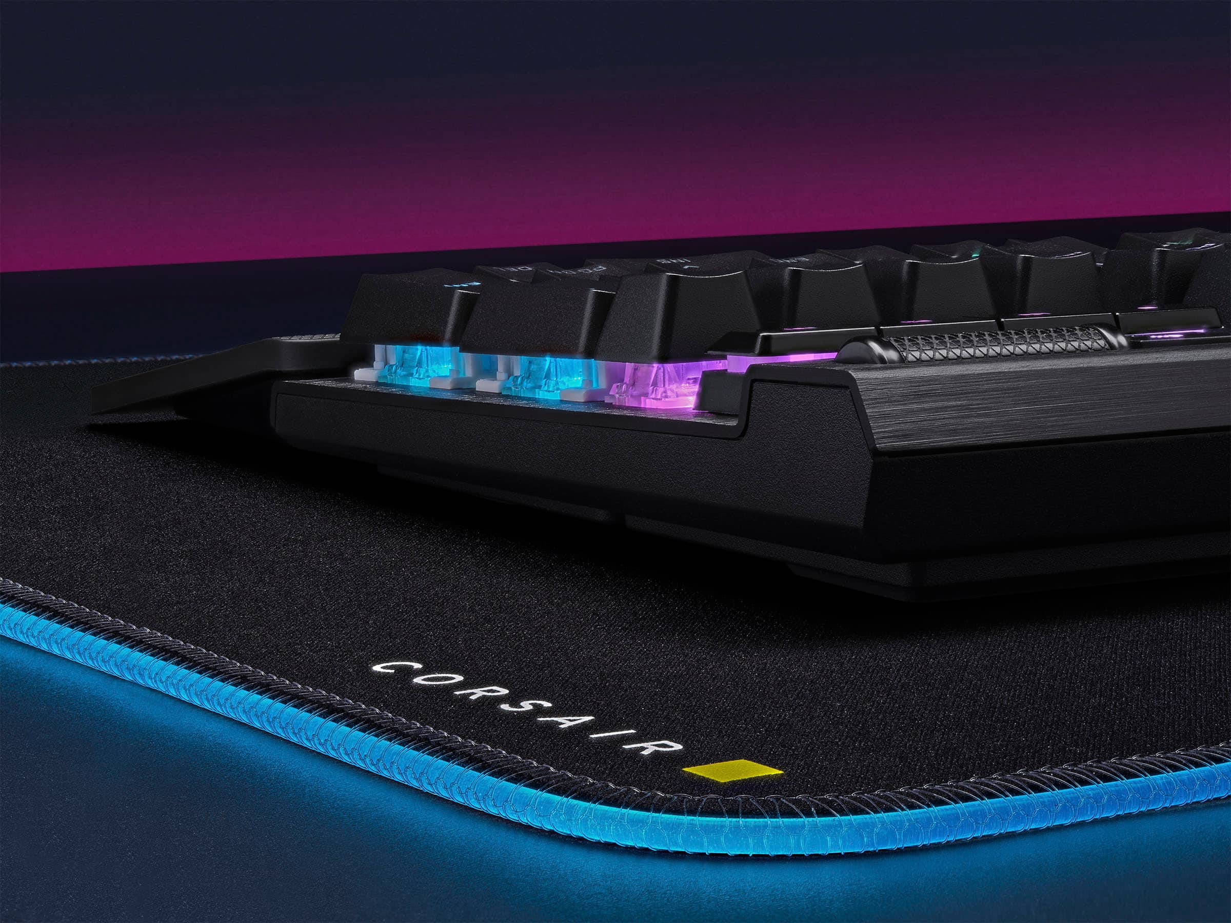 Alt View 25. CORSAIR - K70 RGB PRO Full-size Wired Mechanical Cherry MX Speed Linear Switch Gaming Keyboard with PBT Double-Shot Keycaps - Black.