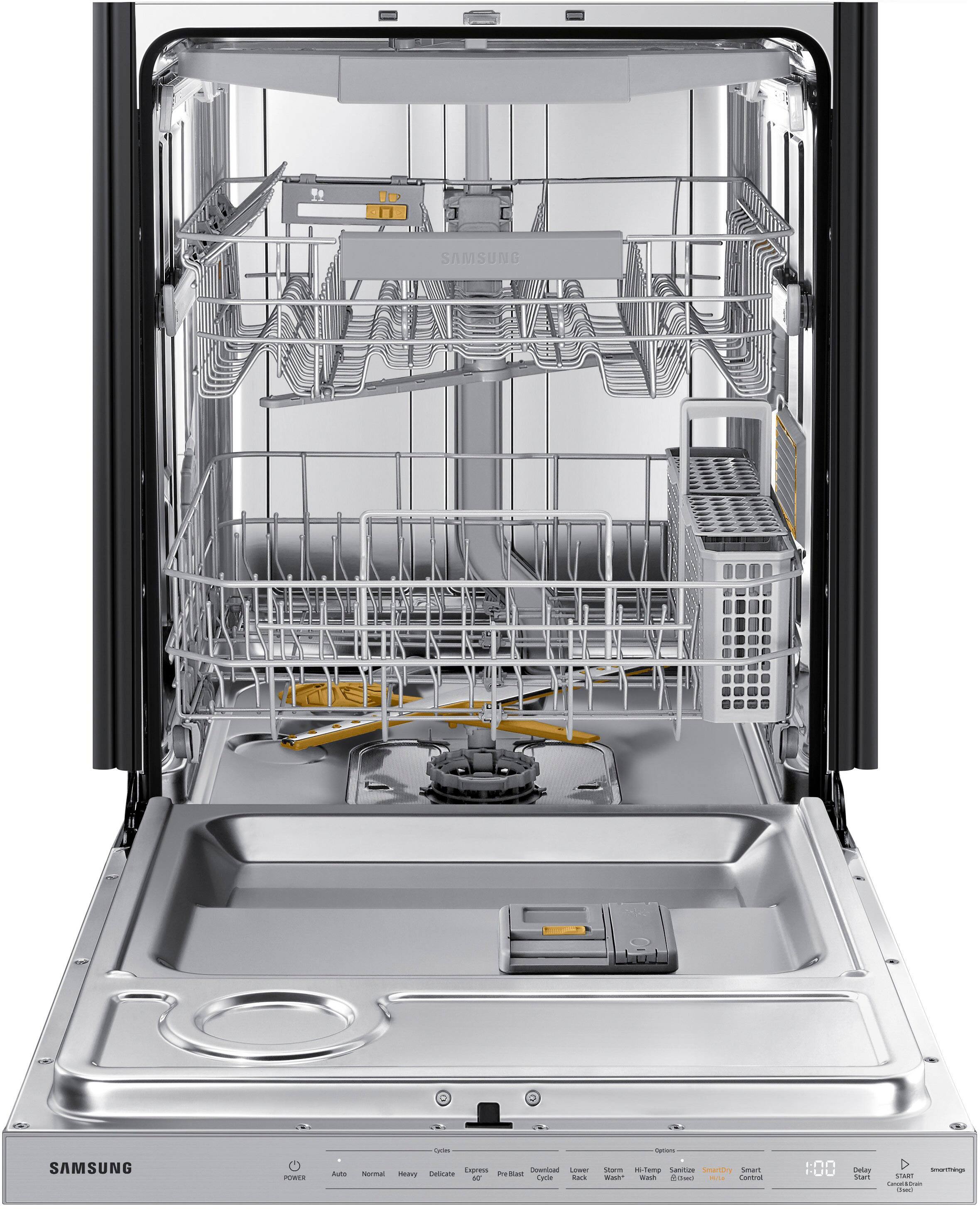 Alt View 21. Samsung - AutoRelease Dry Smart Built-In Stainless Steel Tub Dishwasher with 3rd Rack, StormWash+, 42 dBA - Stainless steel.