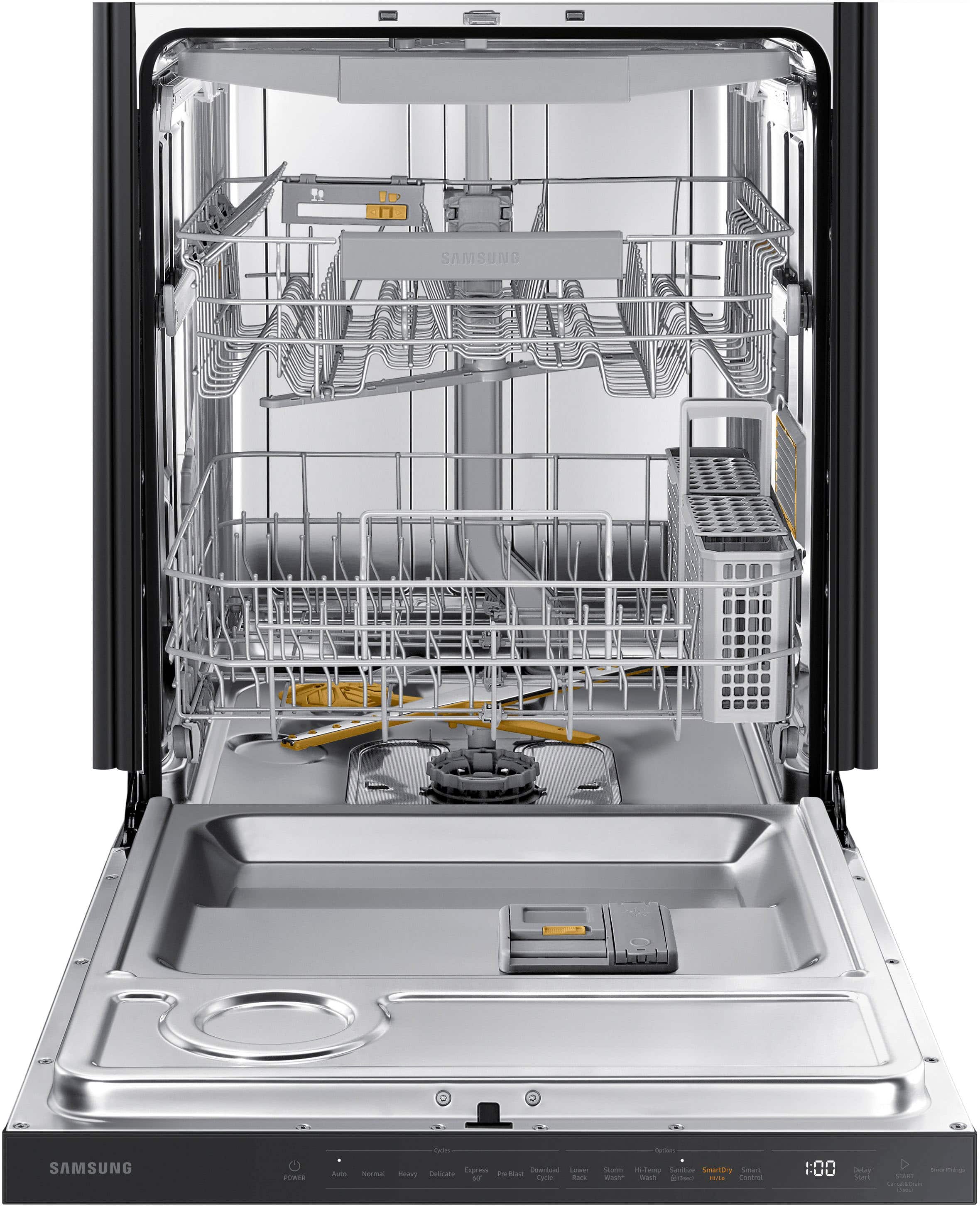 Alt View 21. Samsung - AutoRelease Dry Smart Built-In Stainless Steel Tub Dishwasher with 3rd Rack, StormWash+, 42 dBA - Black Stainless Steel.