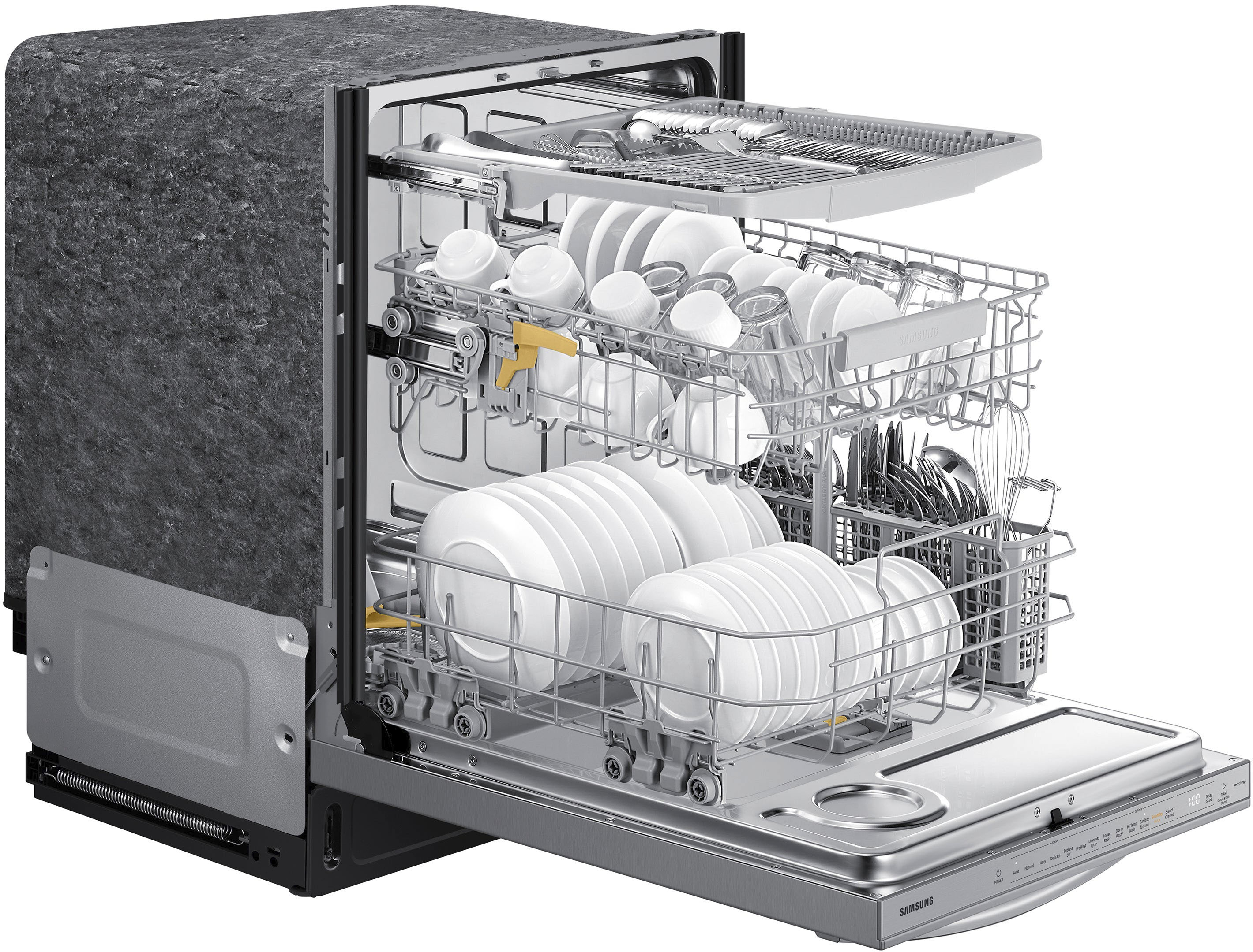 Samsung Smart 42dBA Dishwasher with StormWash+ and Smart Dry in Black Stainless Steel