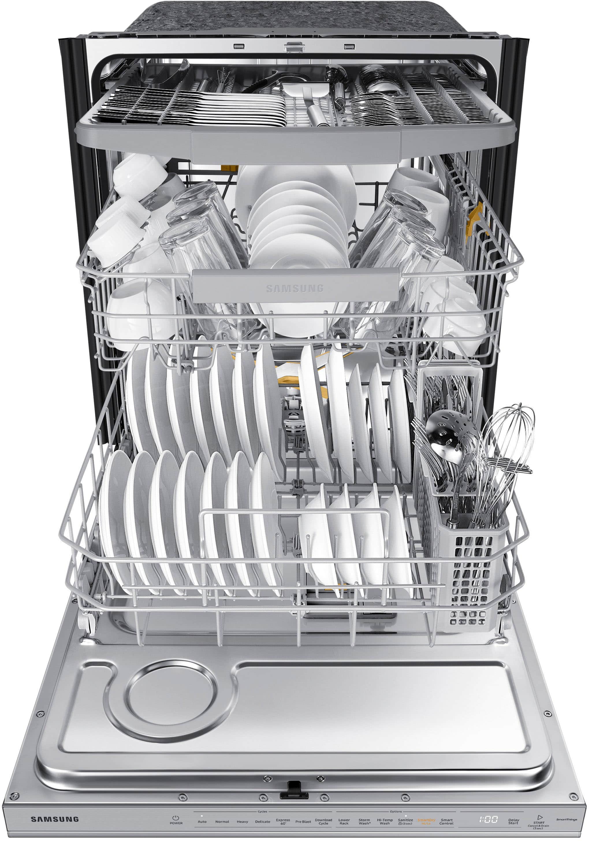 Alt View 21. Samsung - AutoRelease Dry Smart Built-In Stainless Steel Tub Dishwasher with 3rd Rack, StormWash+, 42 dBA - Stainless steel.