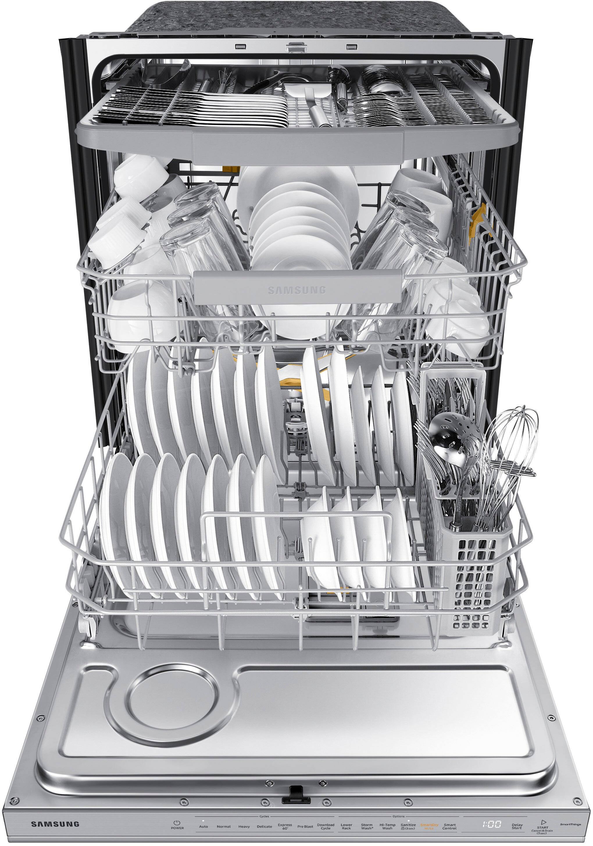 Alt View 21. Samsung - AutoRelease Dry Smart Built-In Stainless Steel Tub Dishwasher with 3rd Rack, StormWash+, 42 dBA - Stainless steel.
