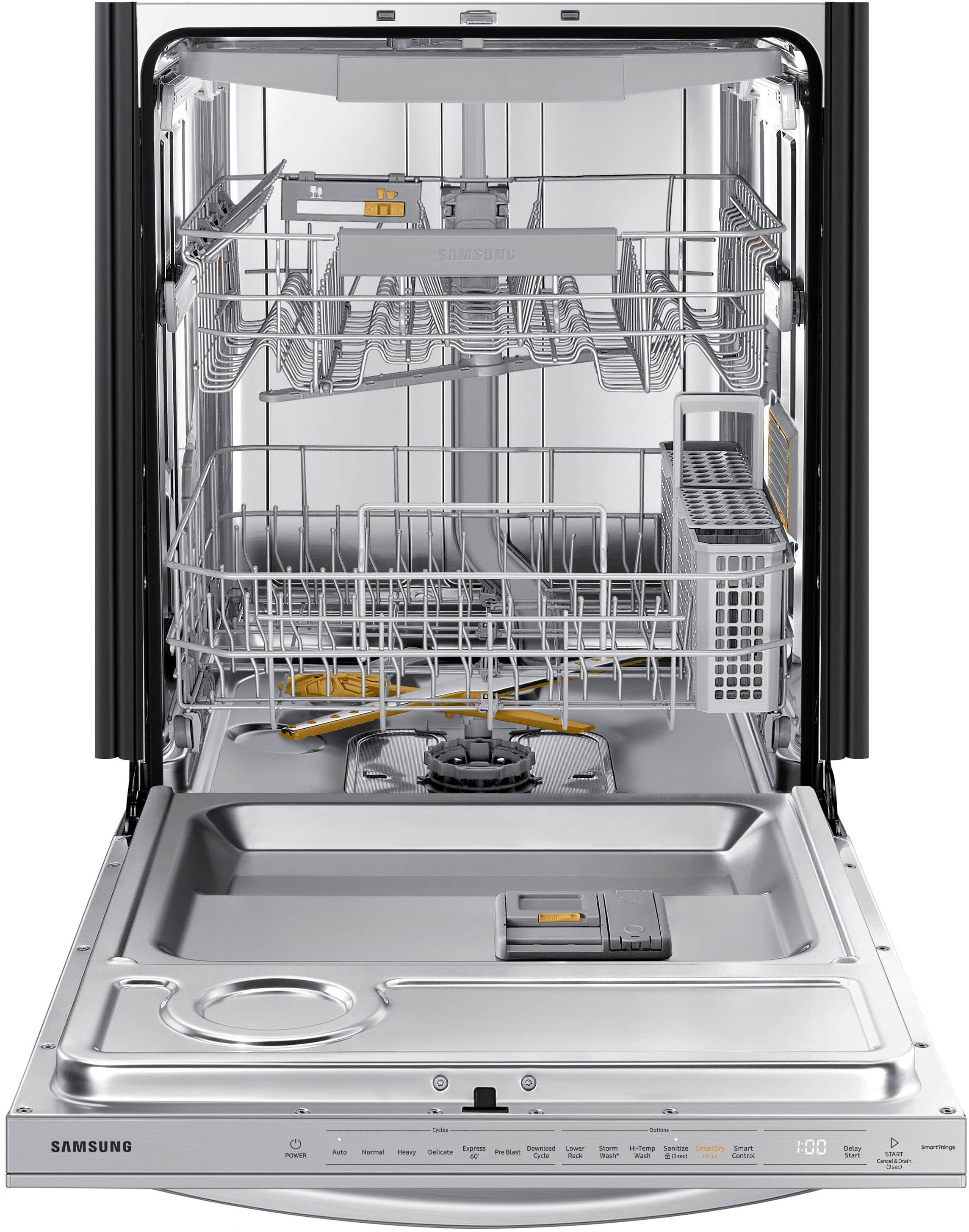 Alt View 22. Samsung - AutoRelease Dry Smart Built-In Stainless Steel Tub Dishwasher with 3rd Rack, StormWash+, 42 dBA - Stainless steel.