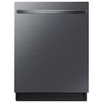 Samsung - AutoRelease Dry Smart Built-In Stainless Steel Tub Dishwasher with 3rd Rack, StormWash+, 42 dBA - Black Stainless Steel