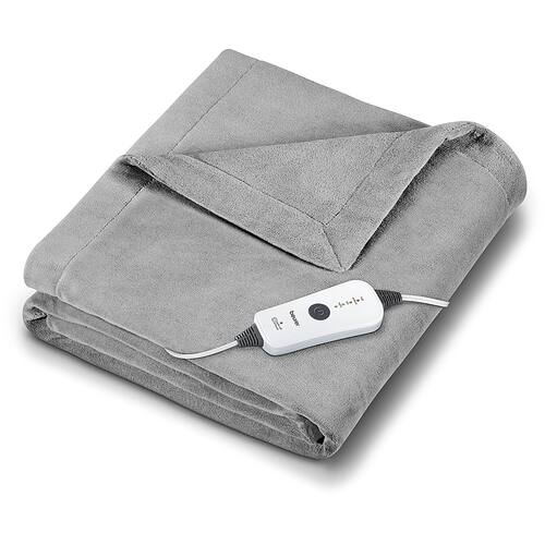 Beurer - Cozy-Soft Fleece Heated Throw Blanket - Gray