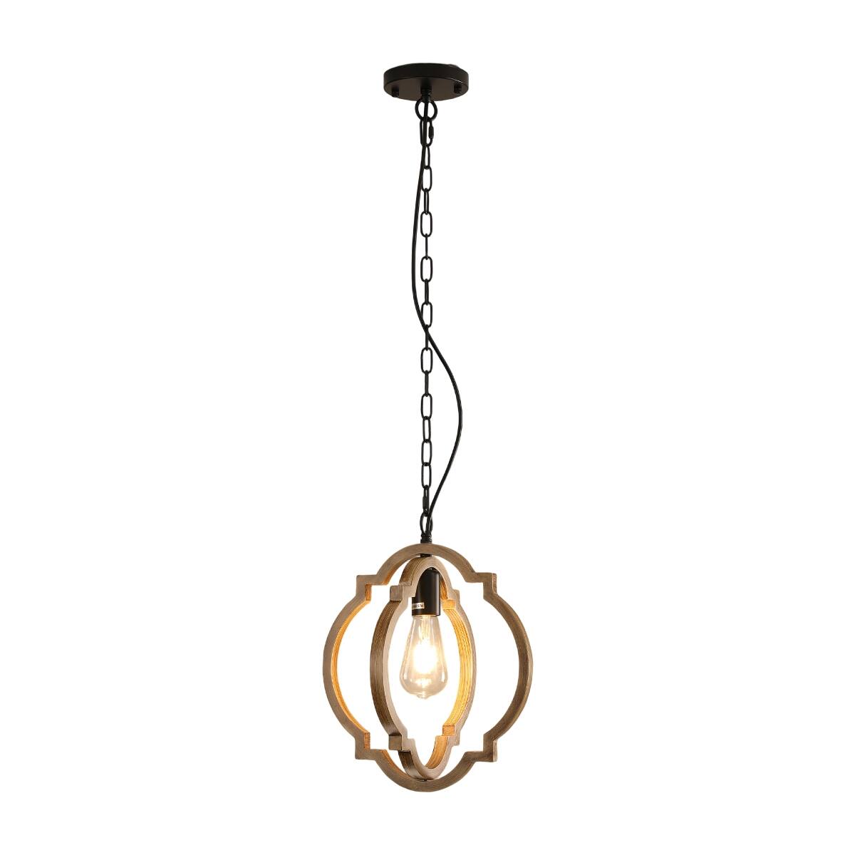 Angle. Loheer - Loheer Farmhouse Dining Room Chandelier Solid Wood Retro Country Ceiling Light for Dining Room Foyer.