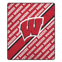 Pegasus - Wisconsin Badgers 60" x 70" Diagonal Lined Wordmark Ultra Soft Blanket - Multicolor